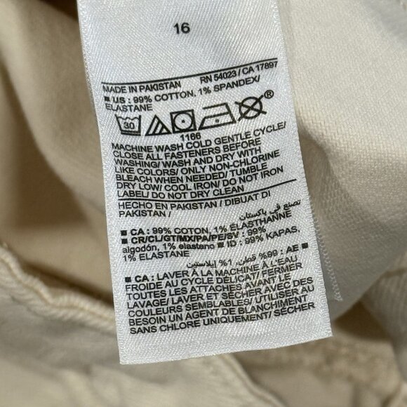 Old Navy Cream High Waisted OG Loose Wide Leg Womens Utility Denim Jeans Size 16 - Picture 8 of 12